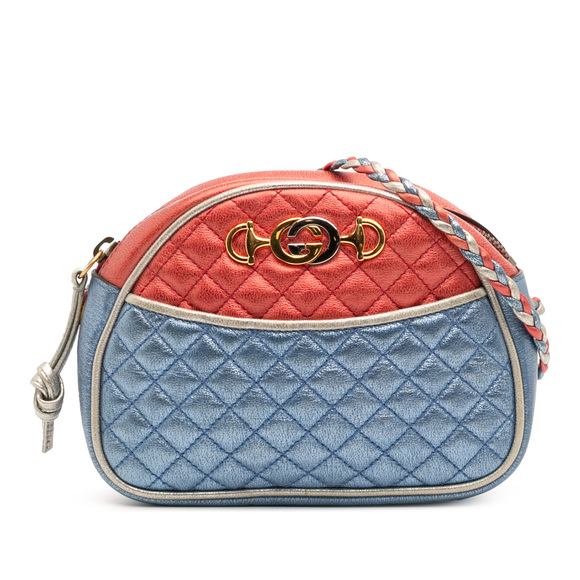 Pre-Loved Gucci Mini Laminated Nappa Trapuntata Zumi Dome Crossbody - Picture 1 of 12